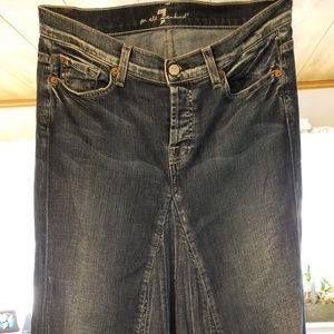 7 for all mankind denim boyfriend skirt